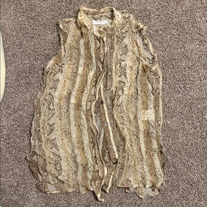 Equipment snake skin animal print silk sleeveless blouse